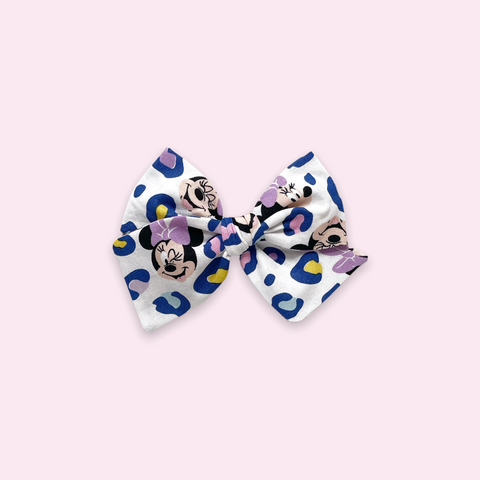 Leopard Mouse Pinwheel Fabric Bow