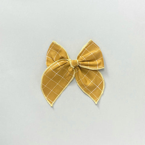 Mustard Grid Fable Bow