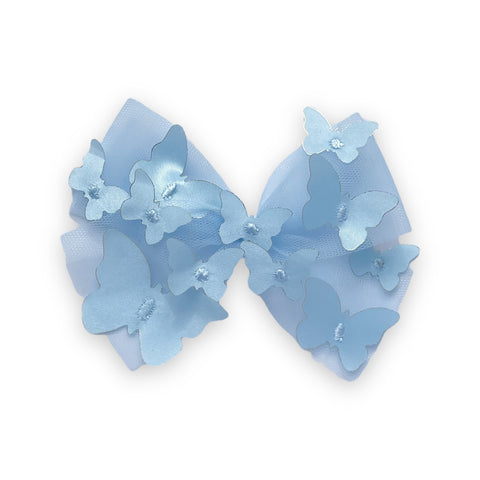 Blue Butterfly Tulle Bow