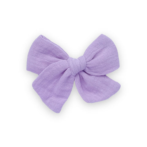 Purple Muslin Pinwheel Bow