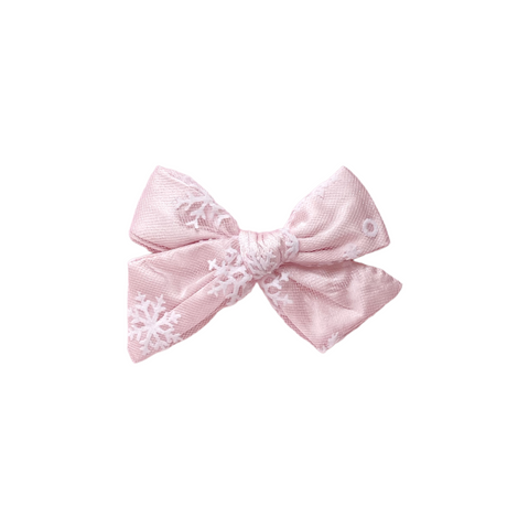 Pink Satin Tulle Snowflake Pinwheel Bow