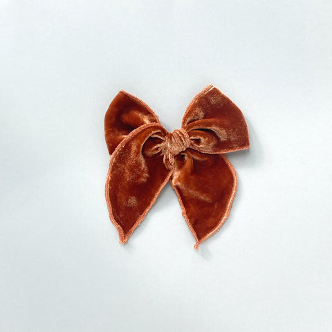 Orange Silk Velvet Fable Bow
