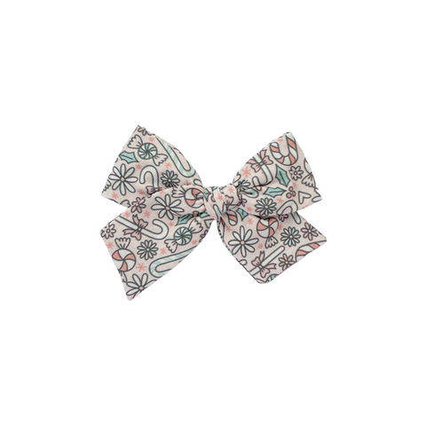 Pink Candy Cane Pinwheel Fabric Bow