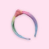 Rainbow Pleated Knot Headband