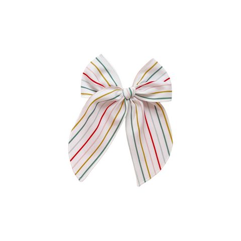 Thin Christmas Stripe Fable Bow
