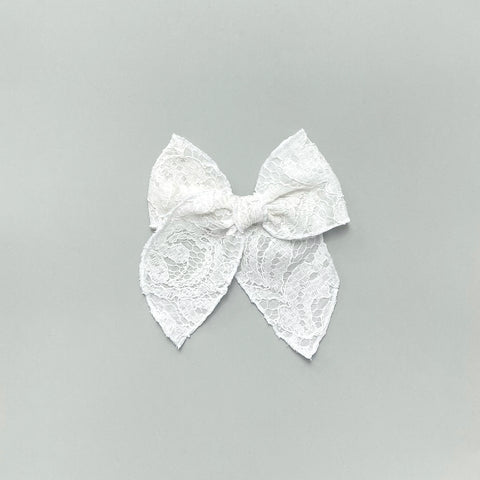 White Lace Fable Bow