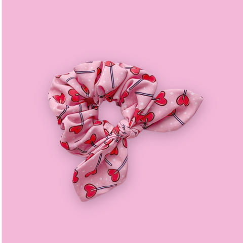 Red Heart Lollipop Scrunchie